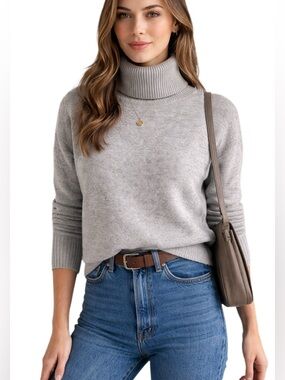 Buck Mason Gray Merino Cashmere Turtleneck Sweater Size S